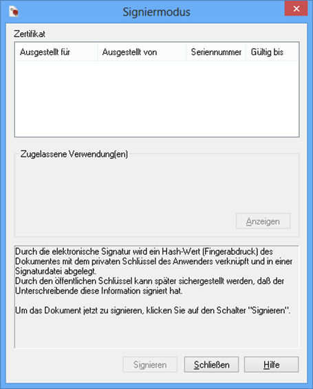 Signature mode